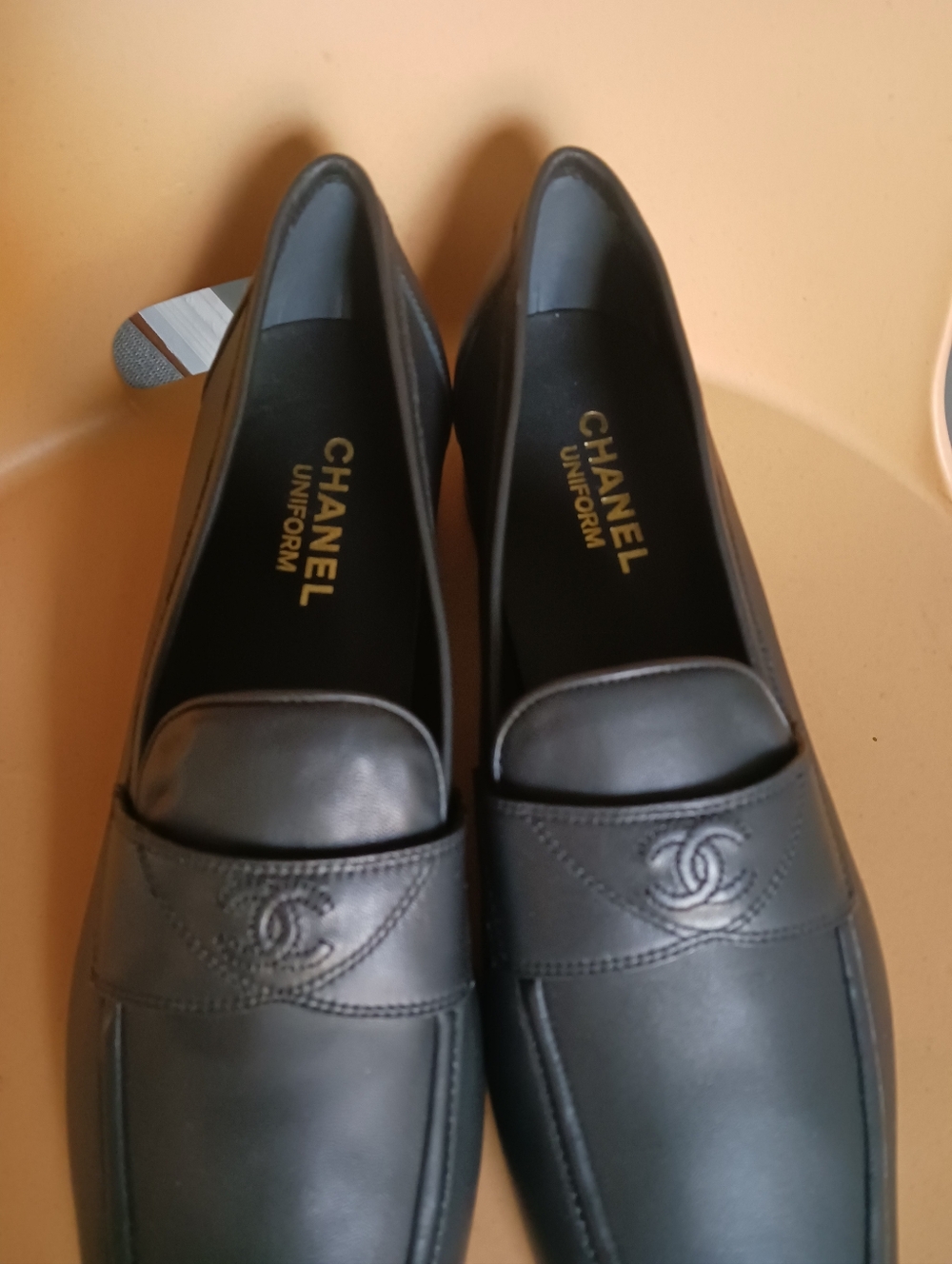 Chanel Uniform Black Leatger Loafers Size 46C,new Never Used - Picture 6 of 16